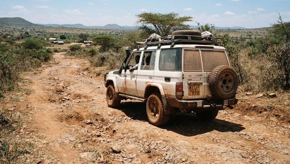 Un SUV roule sur les routes africaines
